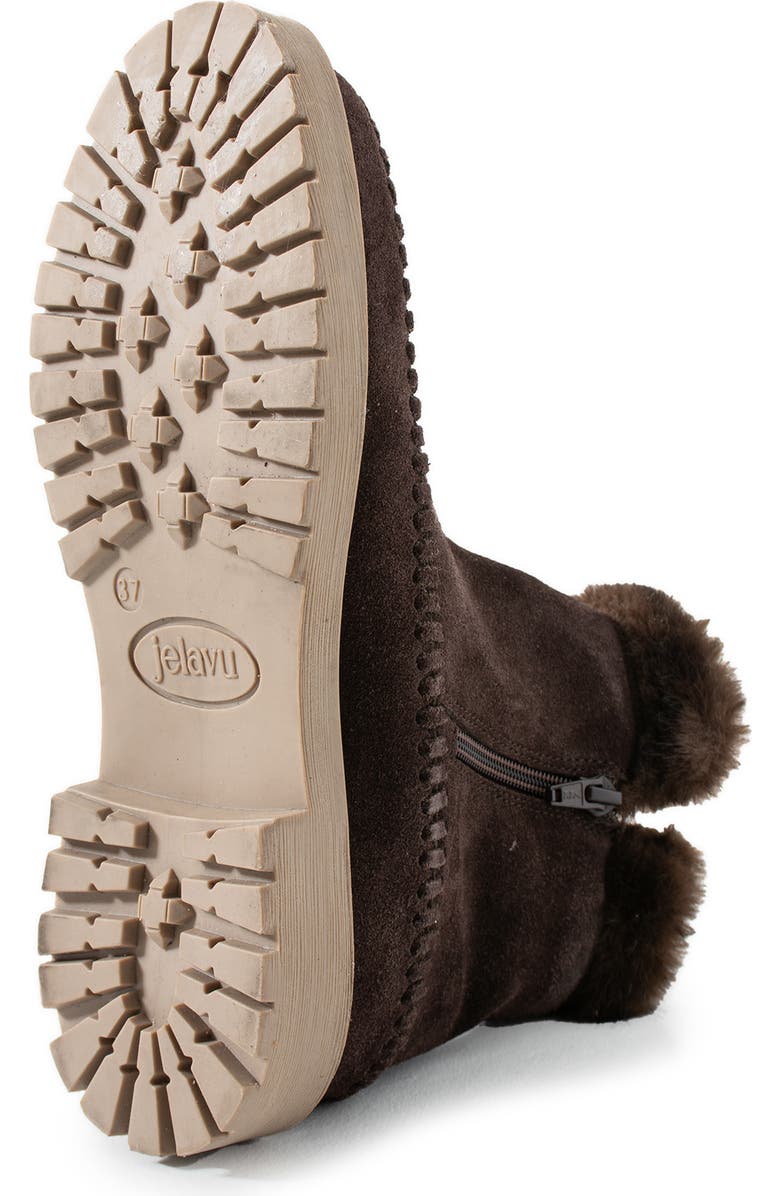 Jelavu Jenny Faux Fur Lined Whipstitch Boot, Alternate, color, Chocolate