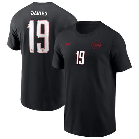 Men's Nike Alphonso Davies Black Canada Soccer Away Name & Number T-Shirt