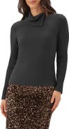 Karen Kane Ribbed Overlap Neck Top