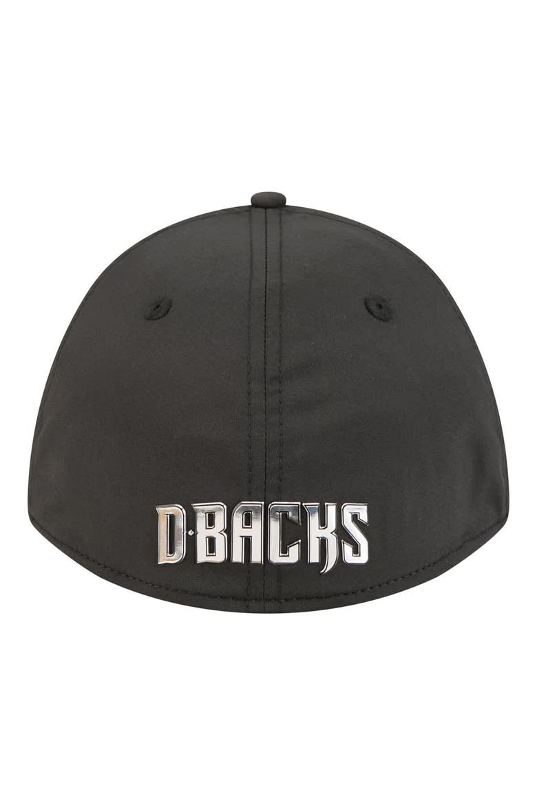 Men's New Era  Black Arizona Diamondbacks Metallic 39THIRTY M-Crown Flex Hat, Alternate, color, Black