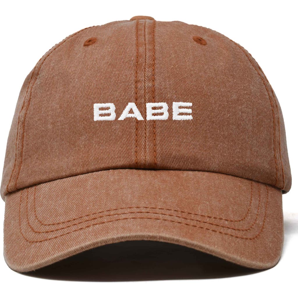 Dalix Babe Embroidered Cap In Washed Orange