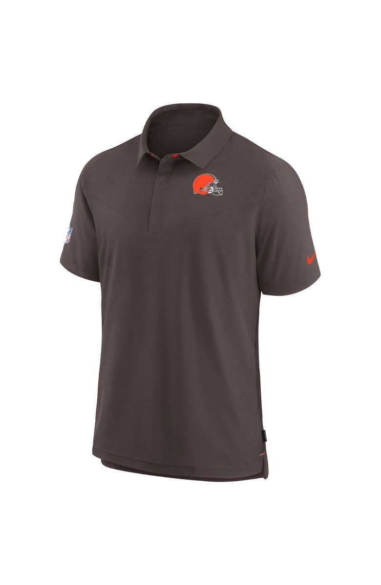 Nike Men's Nike Brown Cleveland Browns Sideline Lockup Performance Polo, Alternate, color, 