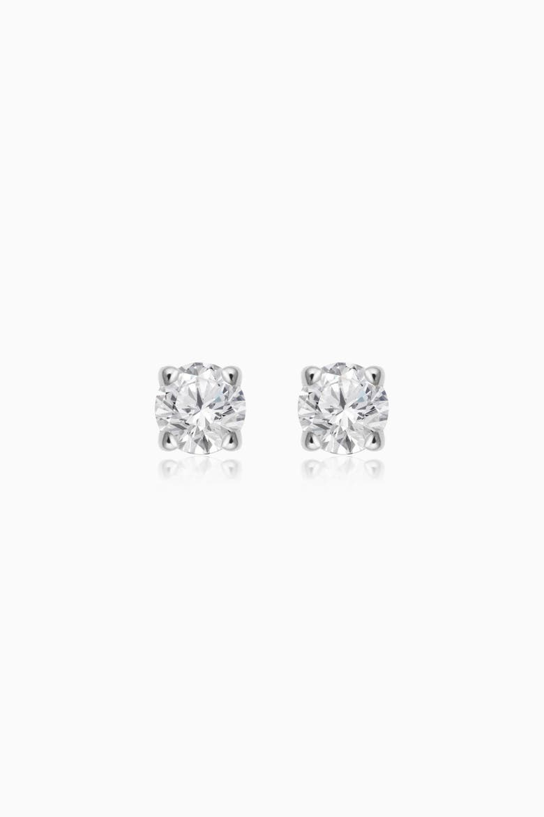14K White Gold Shine Bright Diamond Mini Studs, Main, color, White Gold