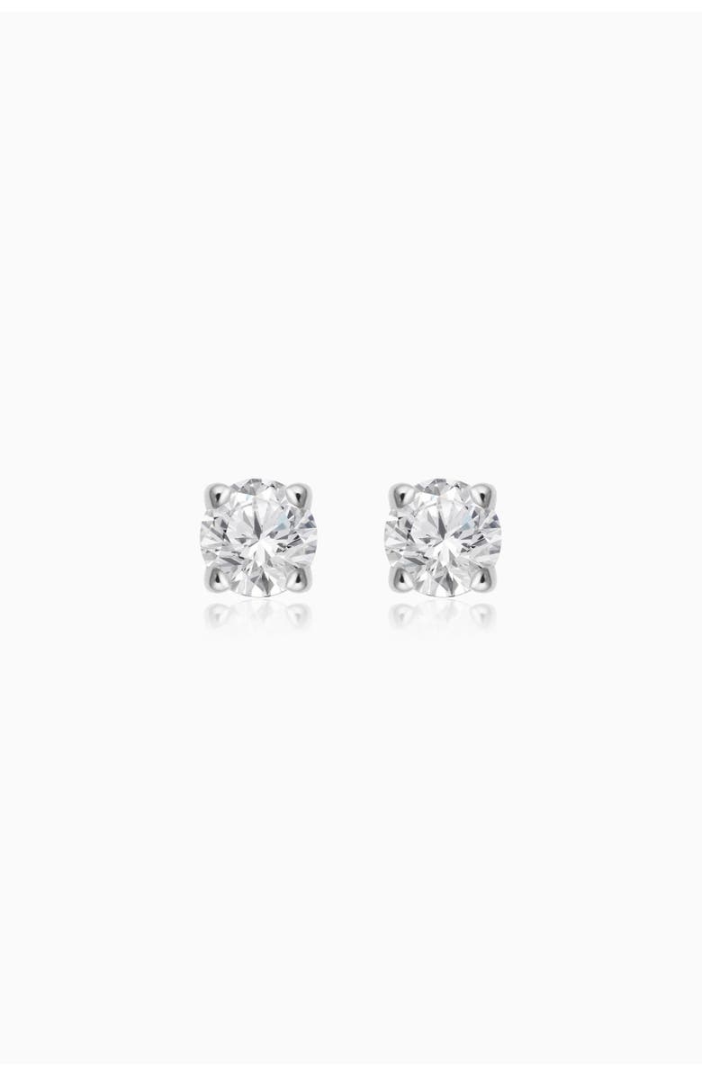 Oradina 14K Yellow Gold Shine Bright Diamond Mini Studs, Main, color, White Gold