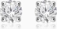 Oradina 14K White Gold Shine Bright Diamond Mini Studs