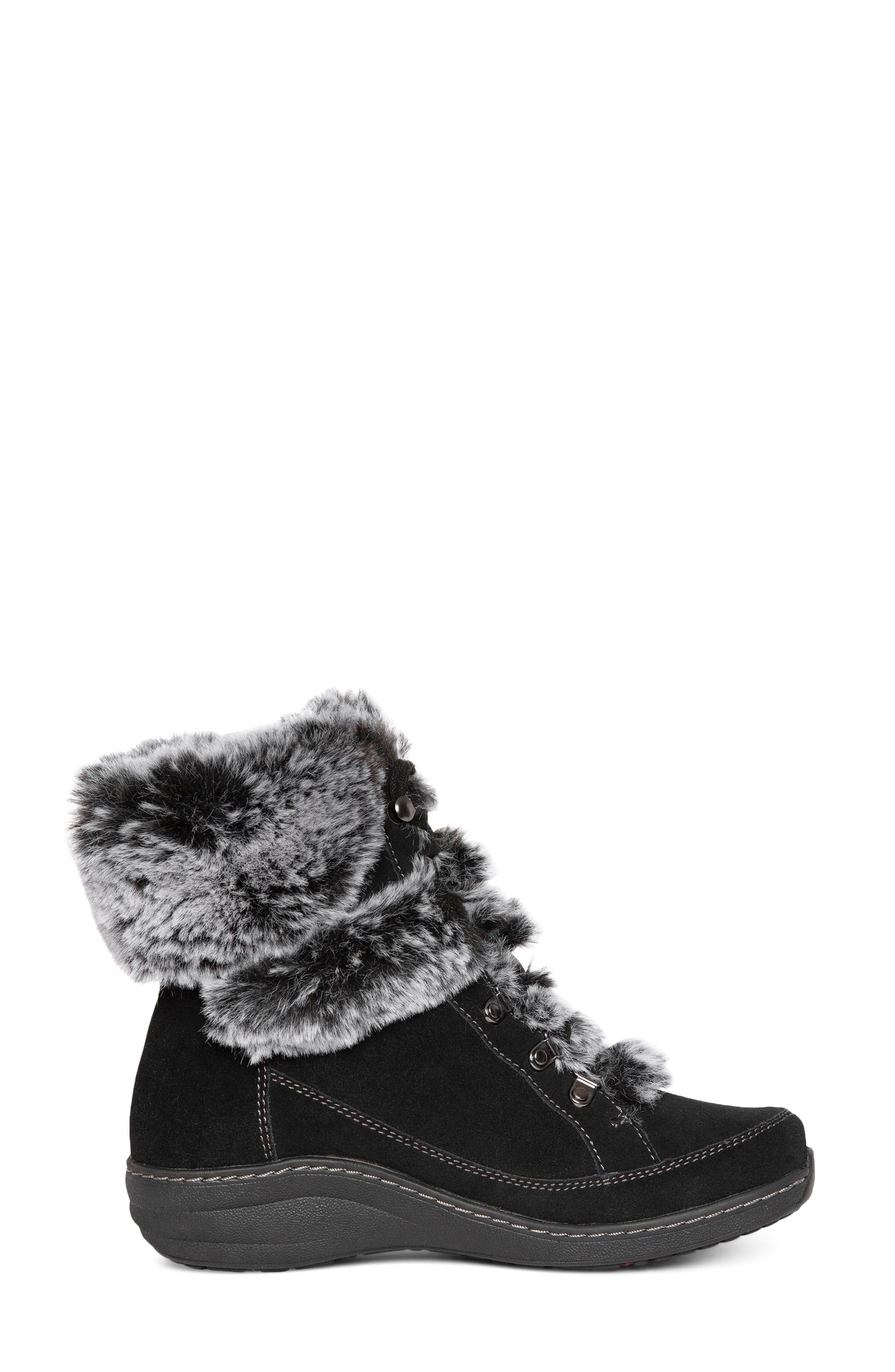 Aetrex Fiona Faux Fur Trim Waterproof Bootie, Alternate, color, 