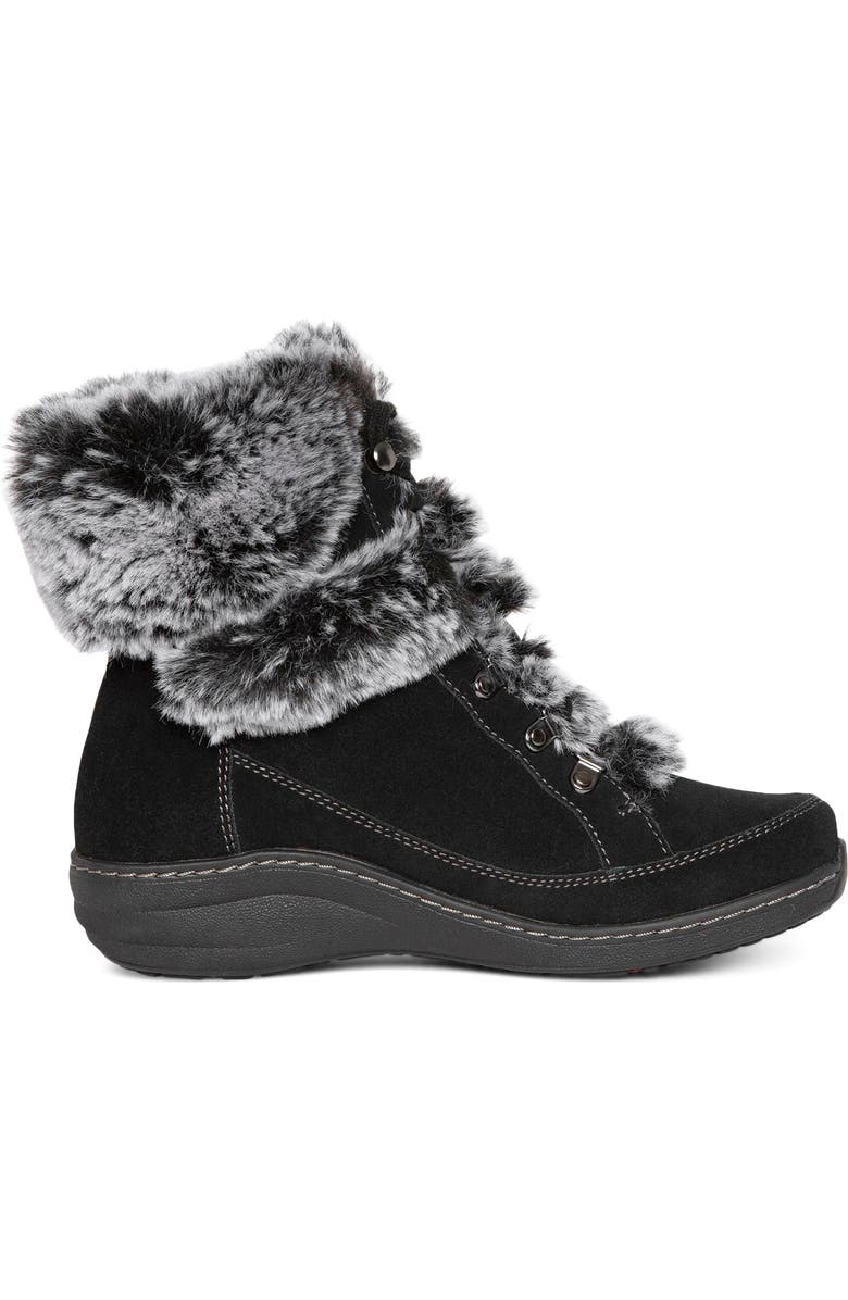 Aetrex Fiona Faux Fur Trim Waterproof Bootie, Alternate, color,