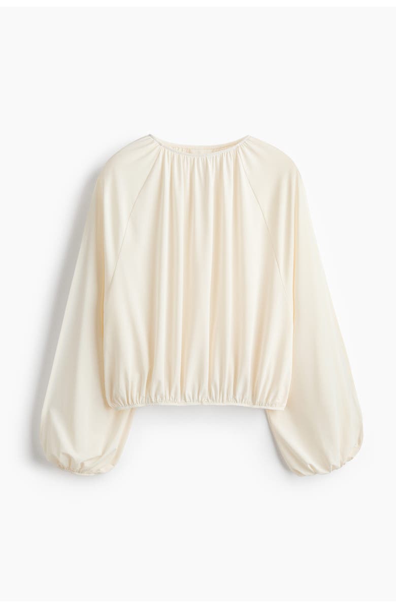 H&M Open-sleeve Top, Main, color, Cream