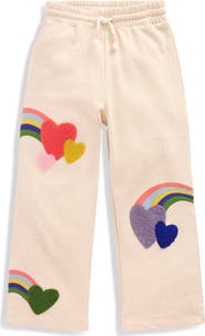Mini Boden Kids' Appliqué Wide Leg Sweatpants