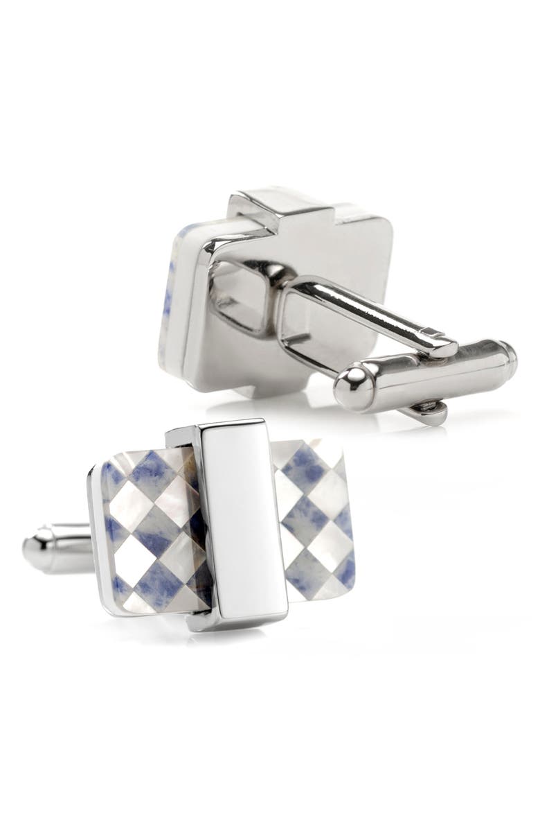 Cufflinks, Inc. Checkered Mother Of Pearl Cuff Links, Alternate, color, White
