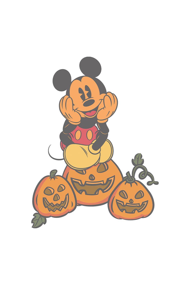 Womens Mickey & Friends Pumpkin Gathering T Shirt, Alternate, color, White