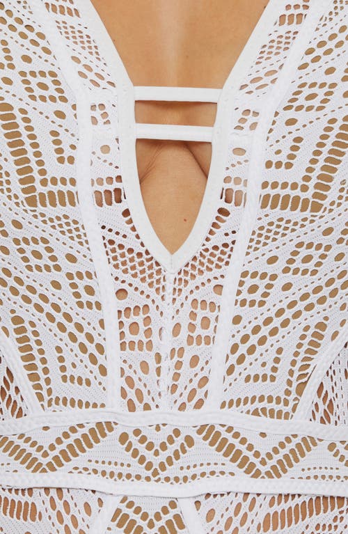 Shop Becca Color Play One-piece Swimsuit In White/tan
