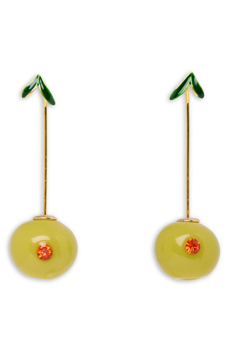SAACHI Olive Drop Earrings, Alternate, color, Green