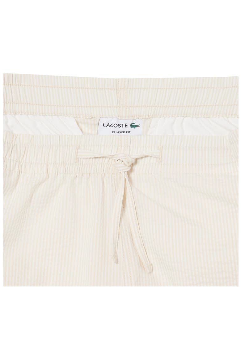 Pinstripe Cotton Blend Seersucker Drawstring Shorts, Alternate, color, FLOUR/ NATUREL CLAIR