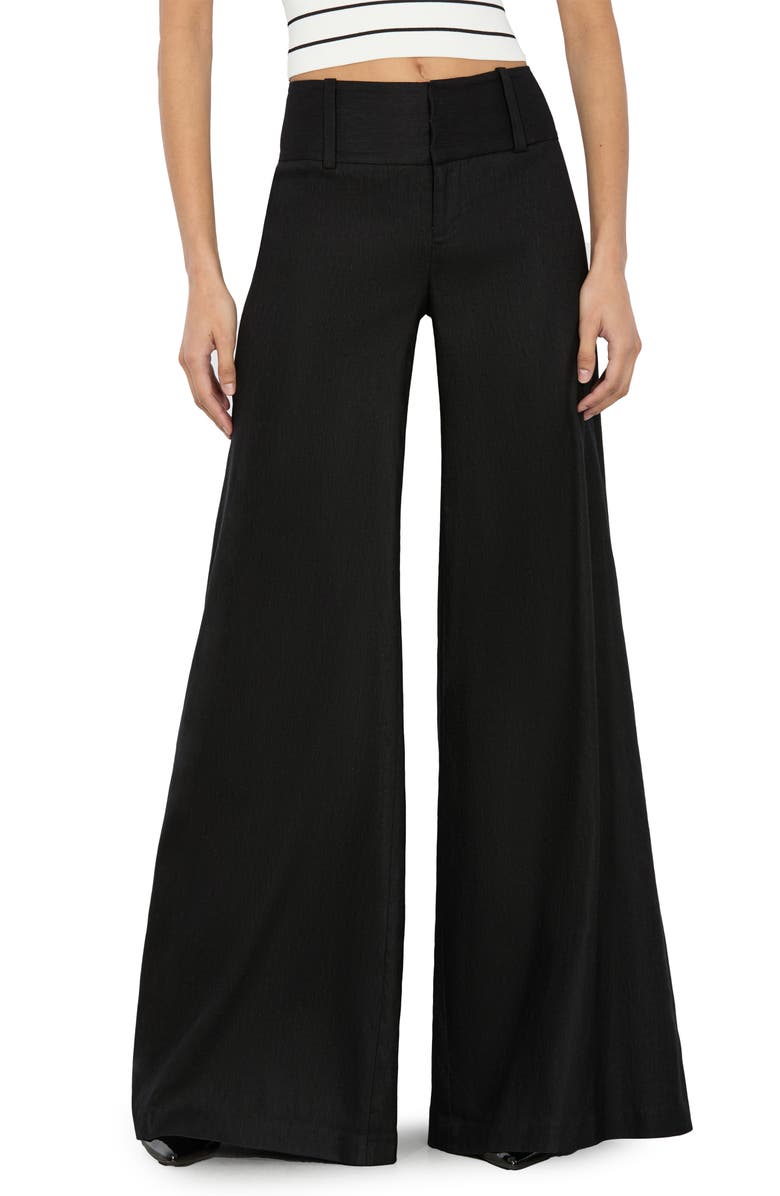 Alice + Olivia Olivia Linen Blend Wide Leg Pants, Main, color, 