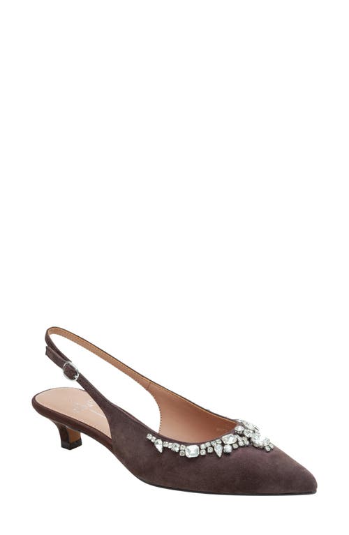 Linea Paolo Crystal Embellished Slingback Pump In Brown