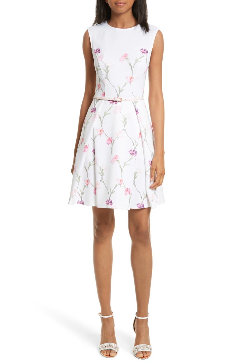 Ahlanna Sketchbook Skater Dress, Main, color, ECRU