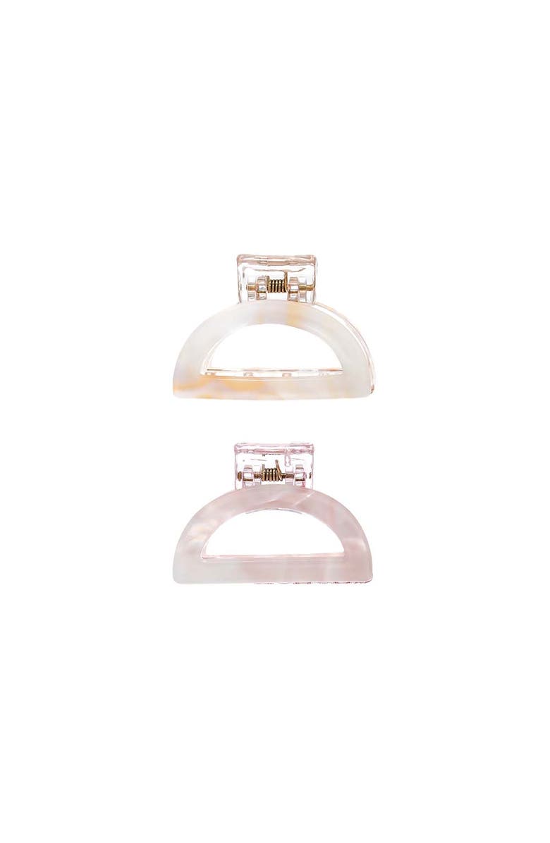 BY ADINA EDEN Colored Transparent Semi Circle Cutout Claw Clip Combo Set, Main, color, 