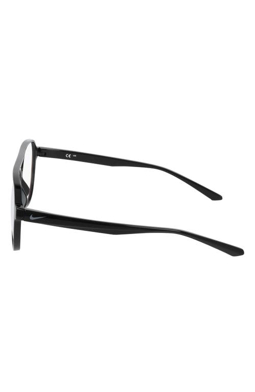 Nike Vital Drift 57mm Aviator Blue Light Blocking Reading Glasses In Black