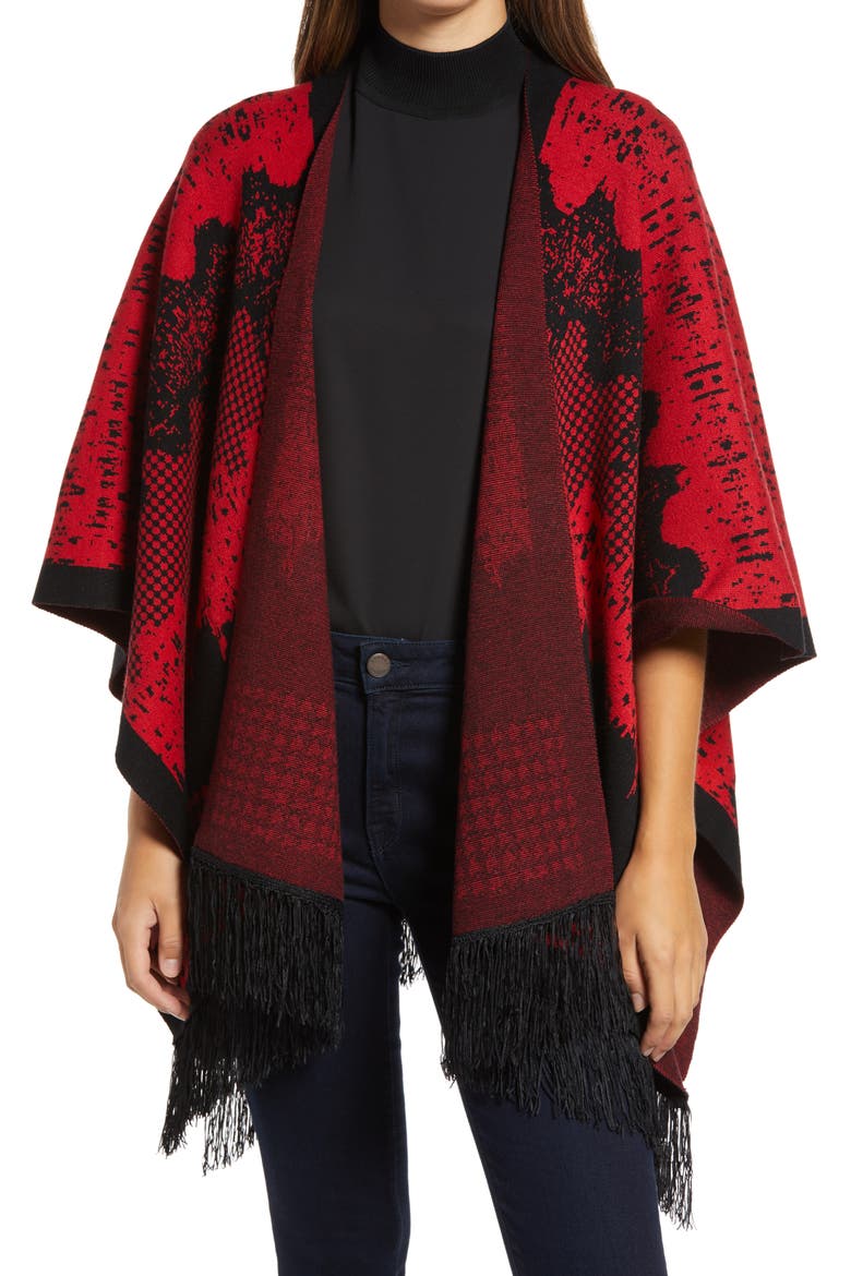 Fringe Wrap, Main, color, FIRECRACKER/BLACK