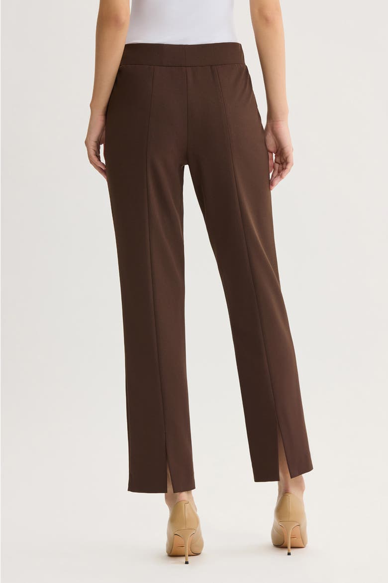 Stretch Deco Crepe Straight Leg Pants, Alternate, color, Dark Umber