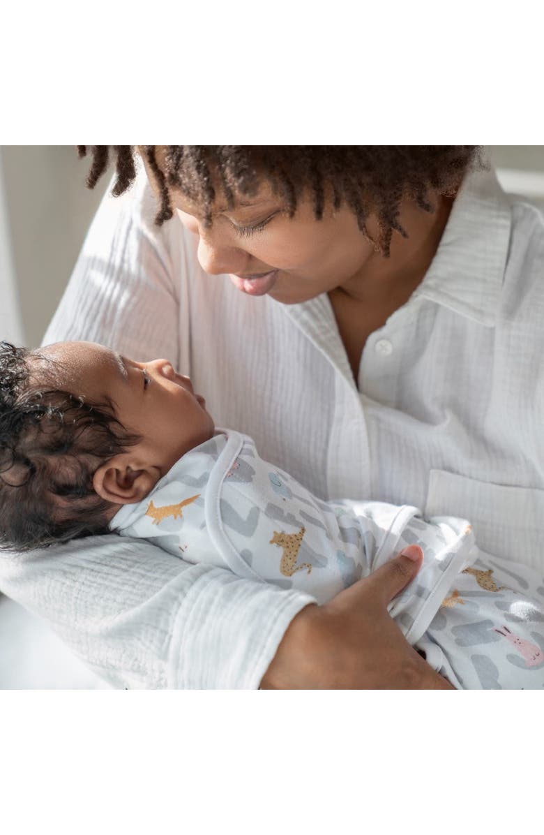 Aden Essentials Easy Swaddle Wrap Quick Change with Bottom Zipper, Snug Cotton Knit Baby Wrap Swaddle Blanket for Newborns, TOG 1.0, 3-Pack, Alternate, color, Alphabet Animals