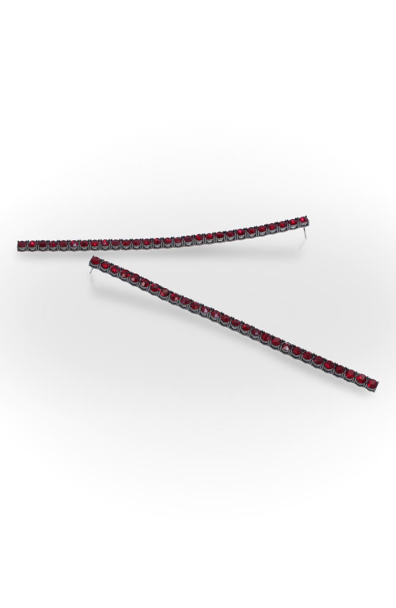 AllSaints Crystal Linear Drop Earrings, Alternate, color, Black