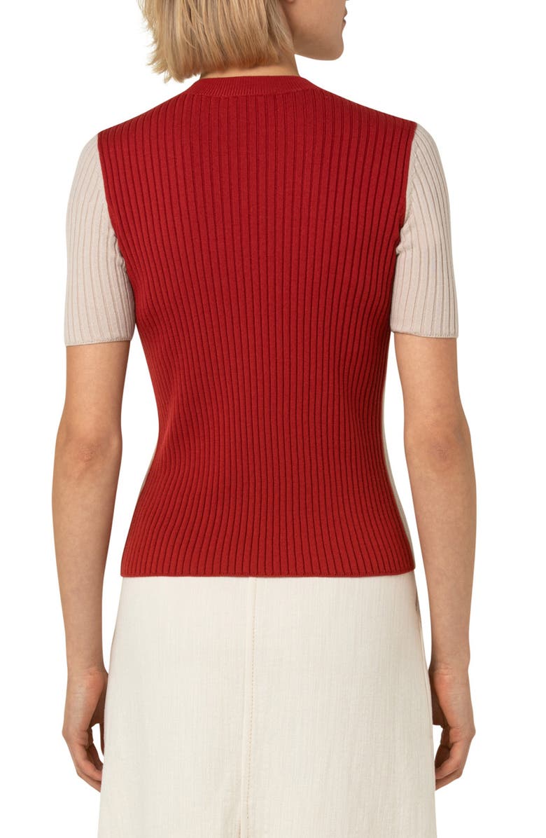 Akris punto Colorblock Ribbed Wool Sweater, Alternate, color, 