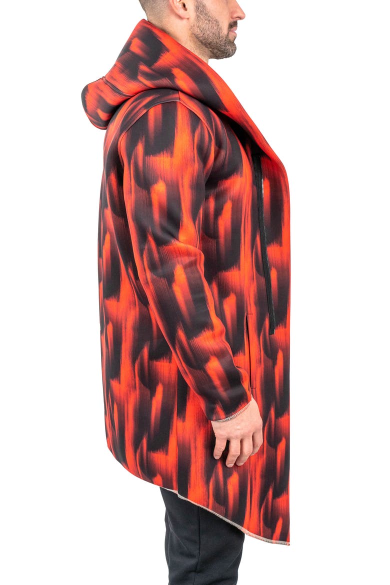Hooded Longline Jacket, Alternate, color, RED