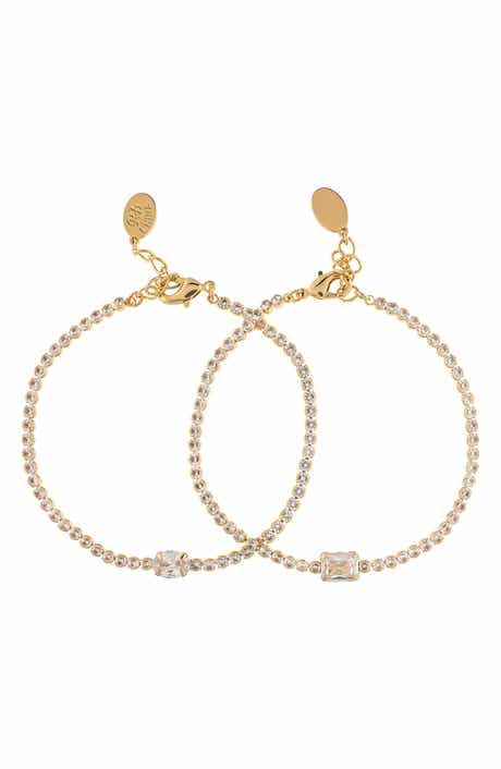 Set of 2 Cubic Zirconia Tennis Bracelets