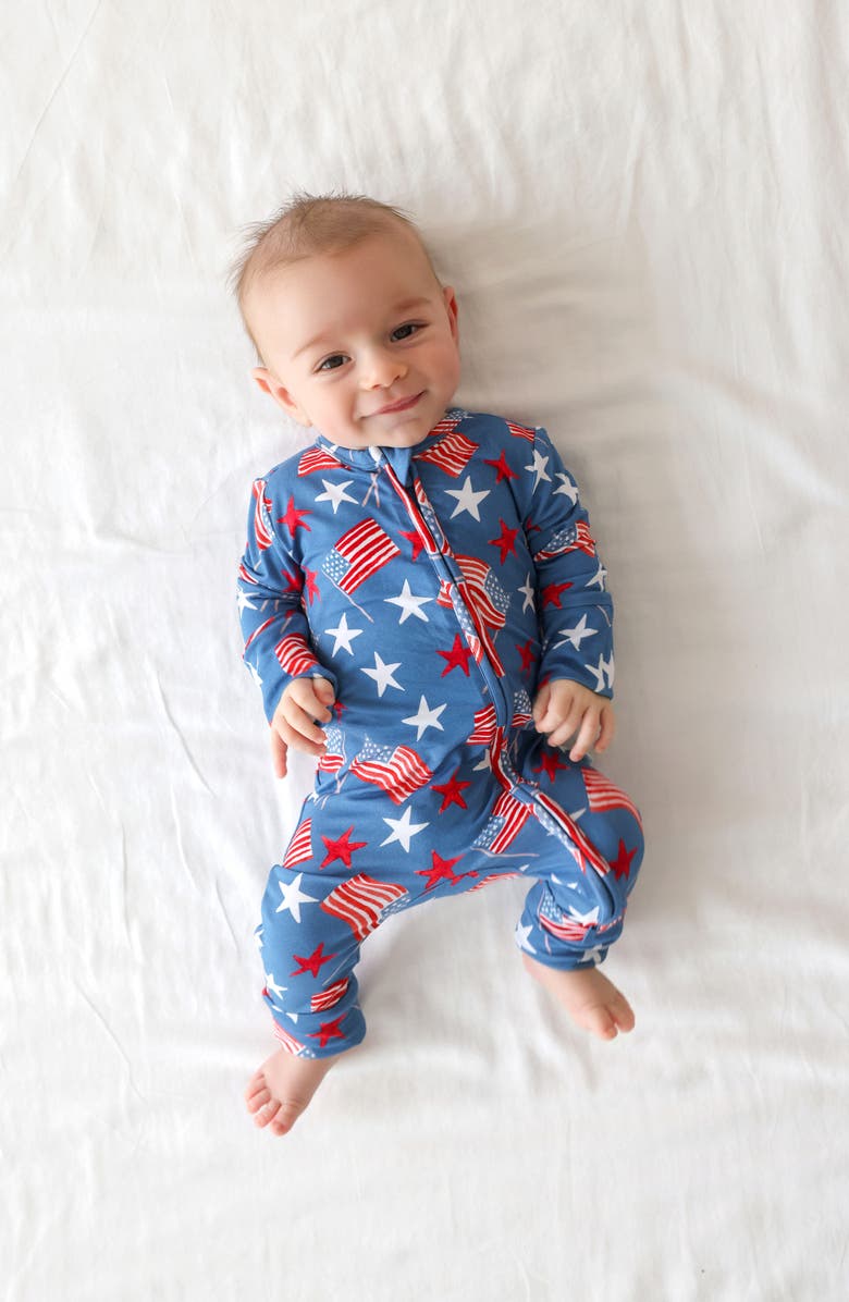 Posh Peanut Fitted Convertible One-Piece Pajamas, Alternate, color, Blue