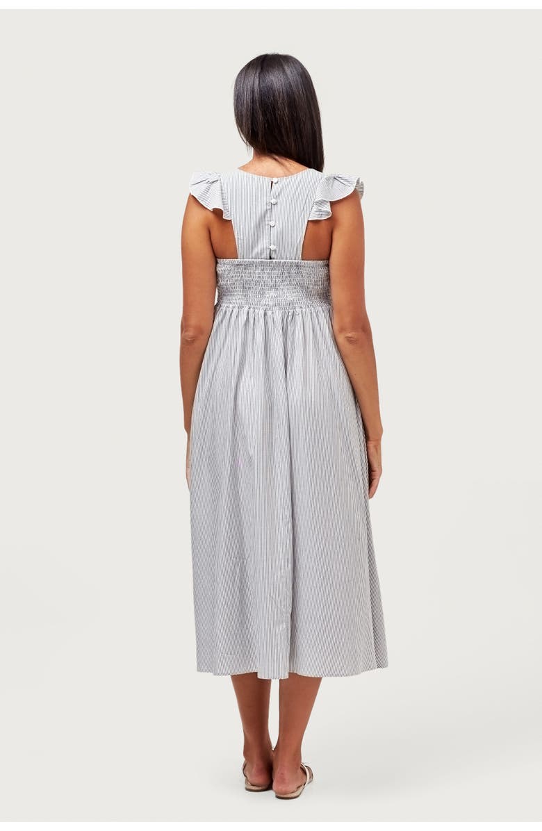 Nom Maternity Harper Smocked Maternity Dress, Alternate, color, Microstripe