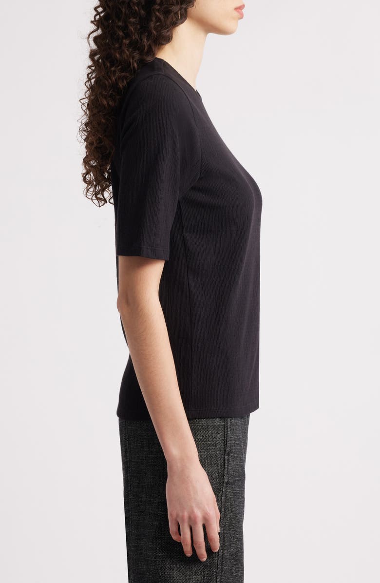 Eileen Fisher Crewneck Jersey Top, Alternate, color, Black