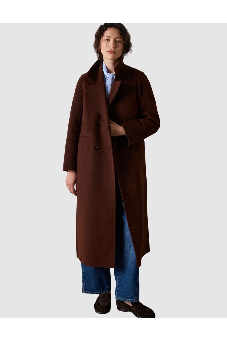 Relaxed Double Faced Midi Coat, Main, color, Brown