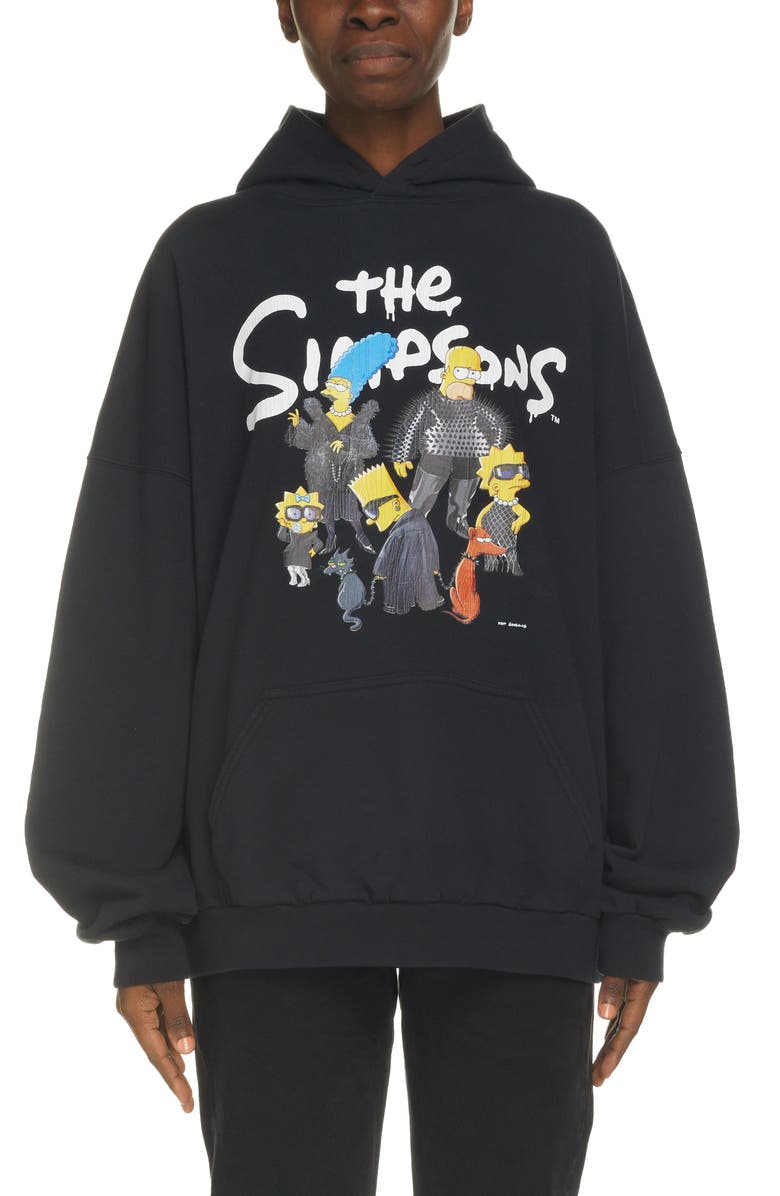 Balenciaga The Simpsons<sup>™</sup> Oversize Organic Cotton Hoodie, Main, color,