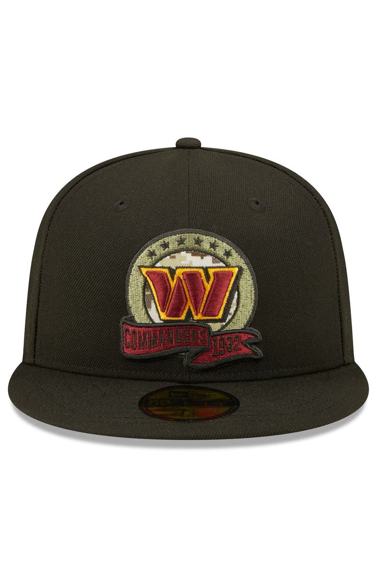 New Era Men's New Era Black Washington Commanders 2022 Salute To Service 59FIFTY Fitted Hat, Alternate, color,