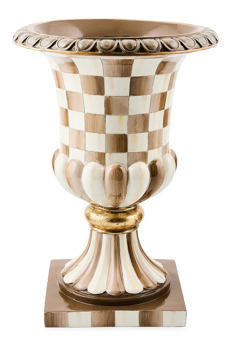 Mocha Check Tabletop Pedestal, Main, color, MOCHA