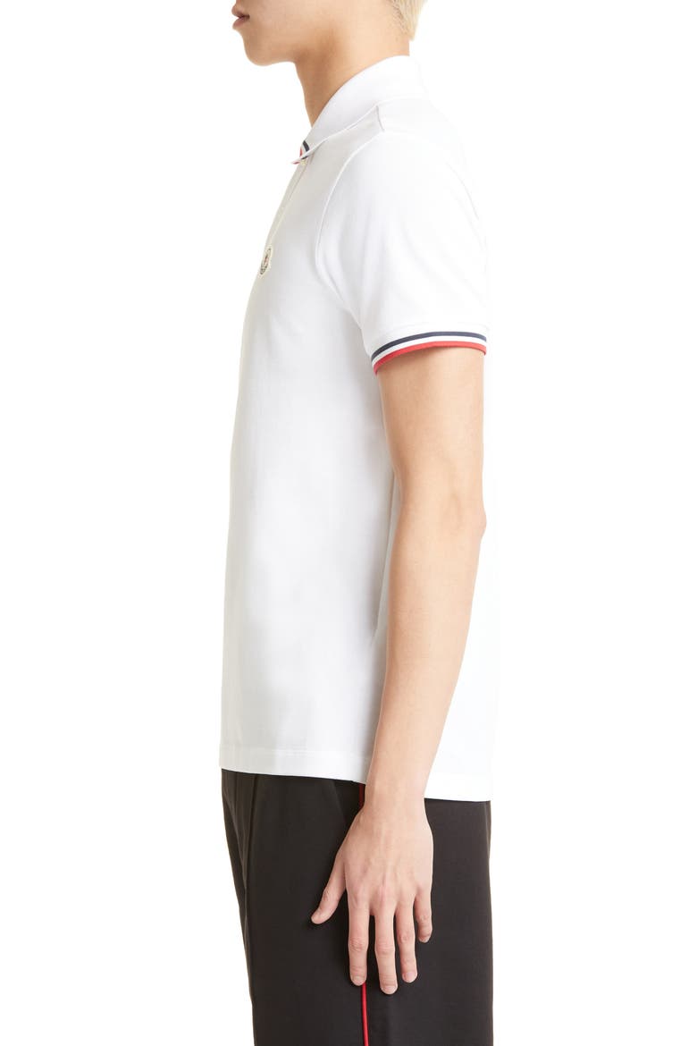 Tipped Piqué Polo, Alternate, color, WHITE