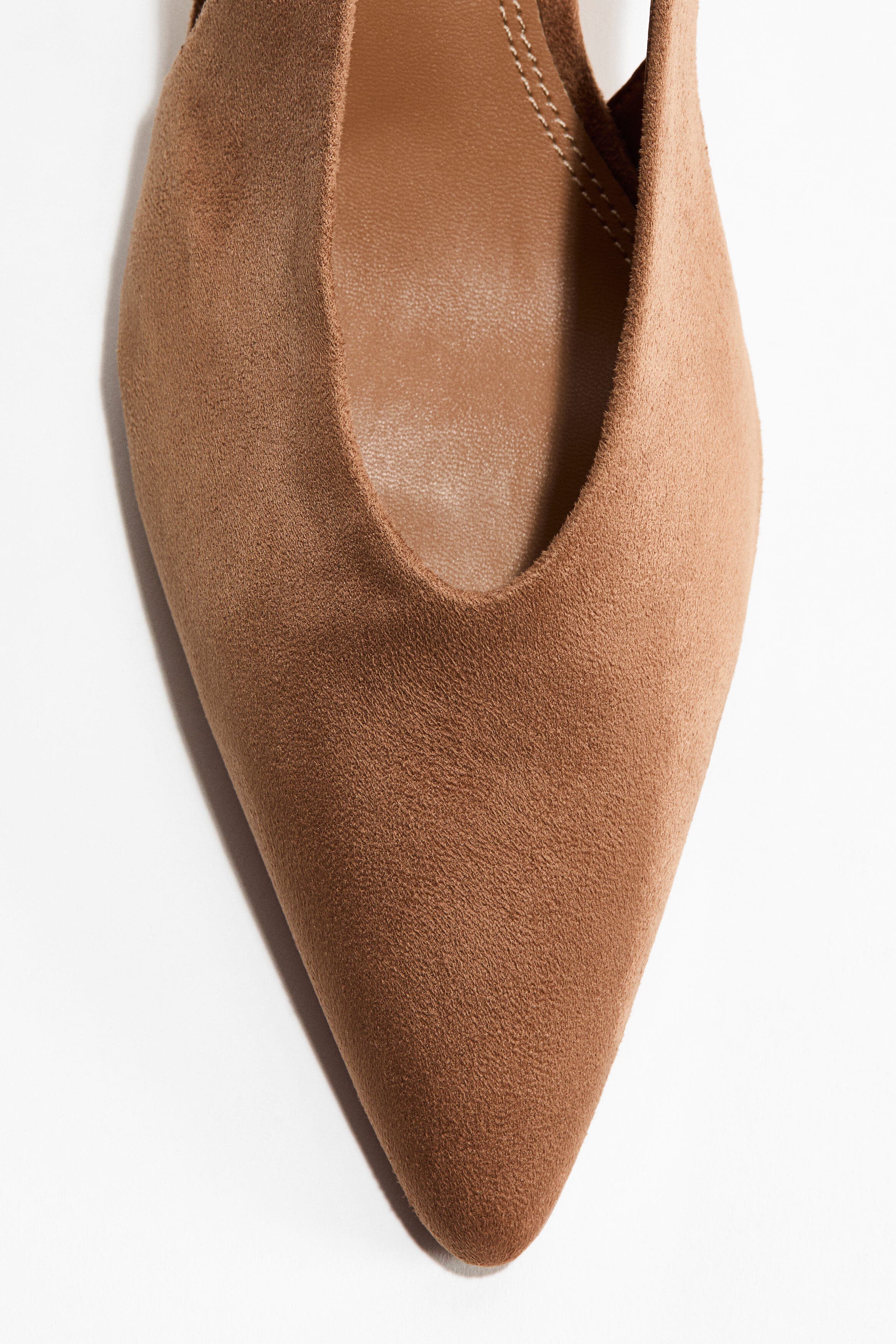 H&M Kitten-heeled Slingbacks, Alternate, color, Dark Beige