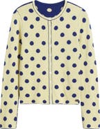 Damson Madder Tabitha Polka Dot Reversible Merino Wool Cardigan