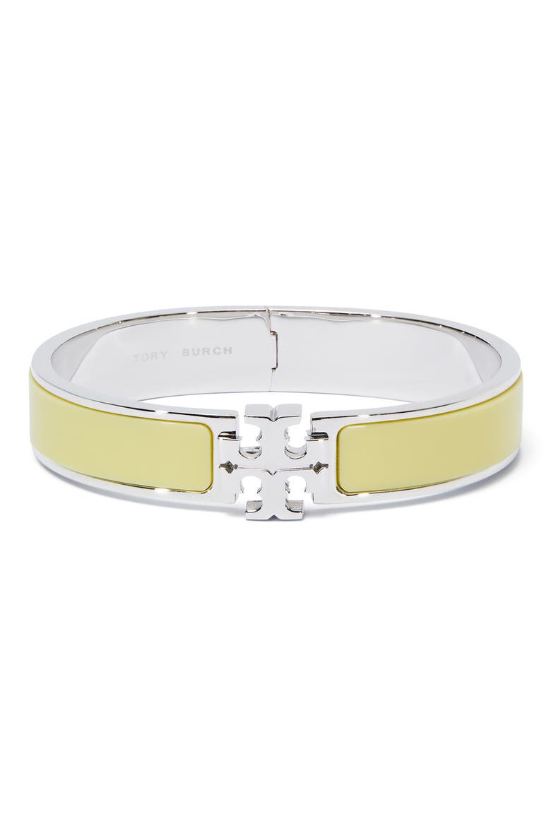 Icon Enamel Bracelet, Main, color, TORY SILVER / LEMON ZEST