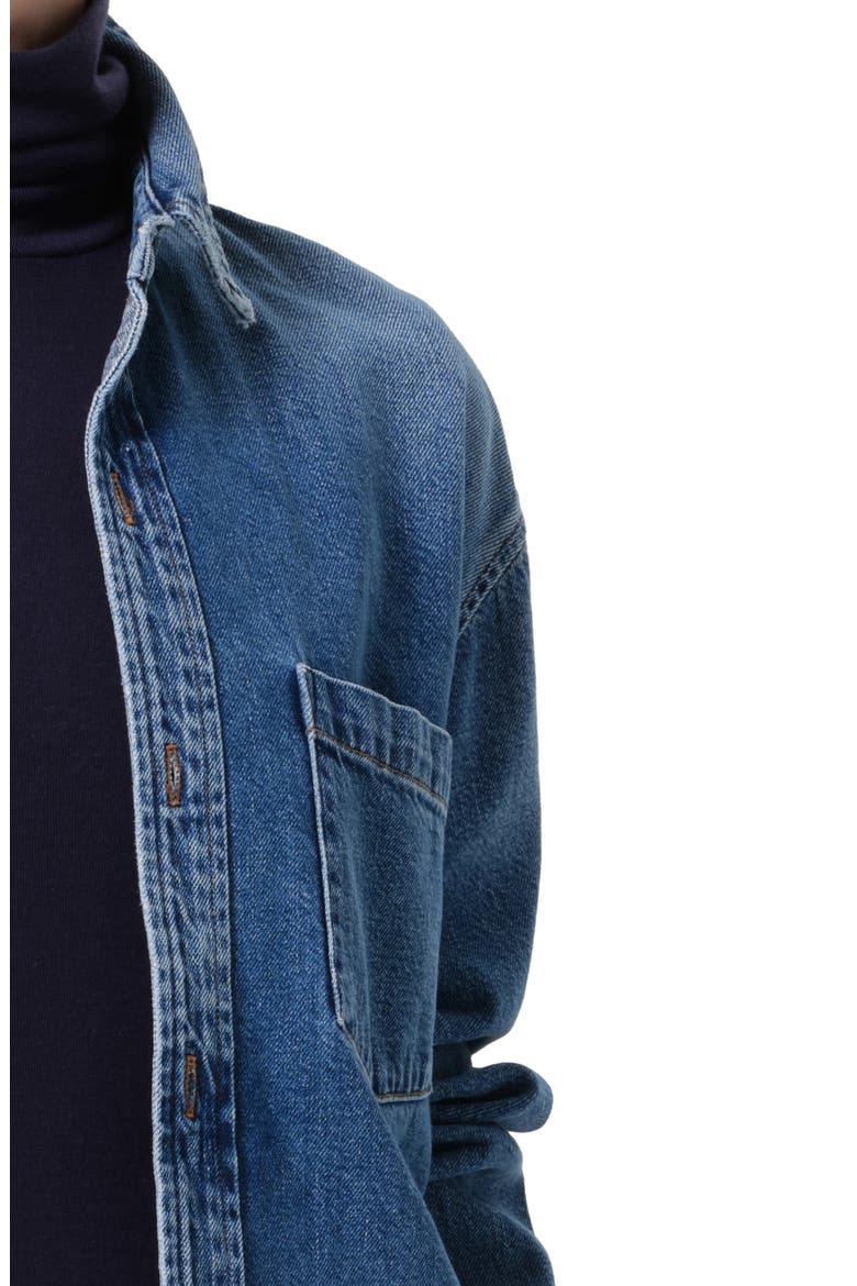 Denim Button-Up Shirt, Alternate, color, CHAYA MEDIUM LIGHT INDIGO