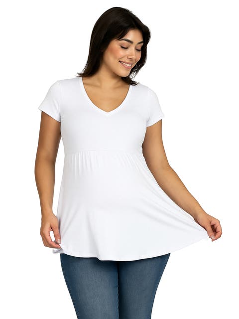 Maternity Short Sleeve Flared Tunic Top