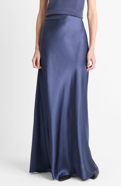 Vince Satin Maxi Skirt In Dark Periwinkle