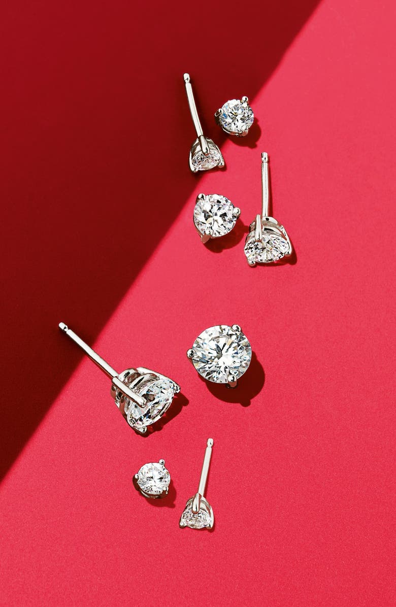 Nordstrom Precious Metal Plated 0.50ct tw and 2ct tw Cubic Zirconia Stud Earrings, Alternate, color, 