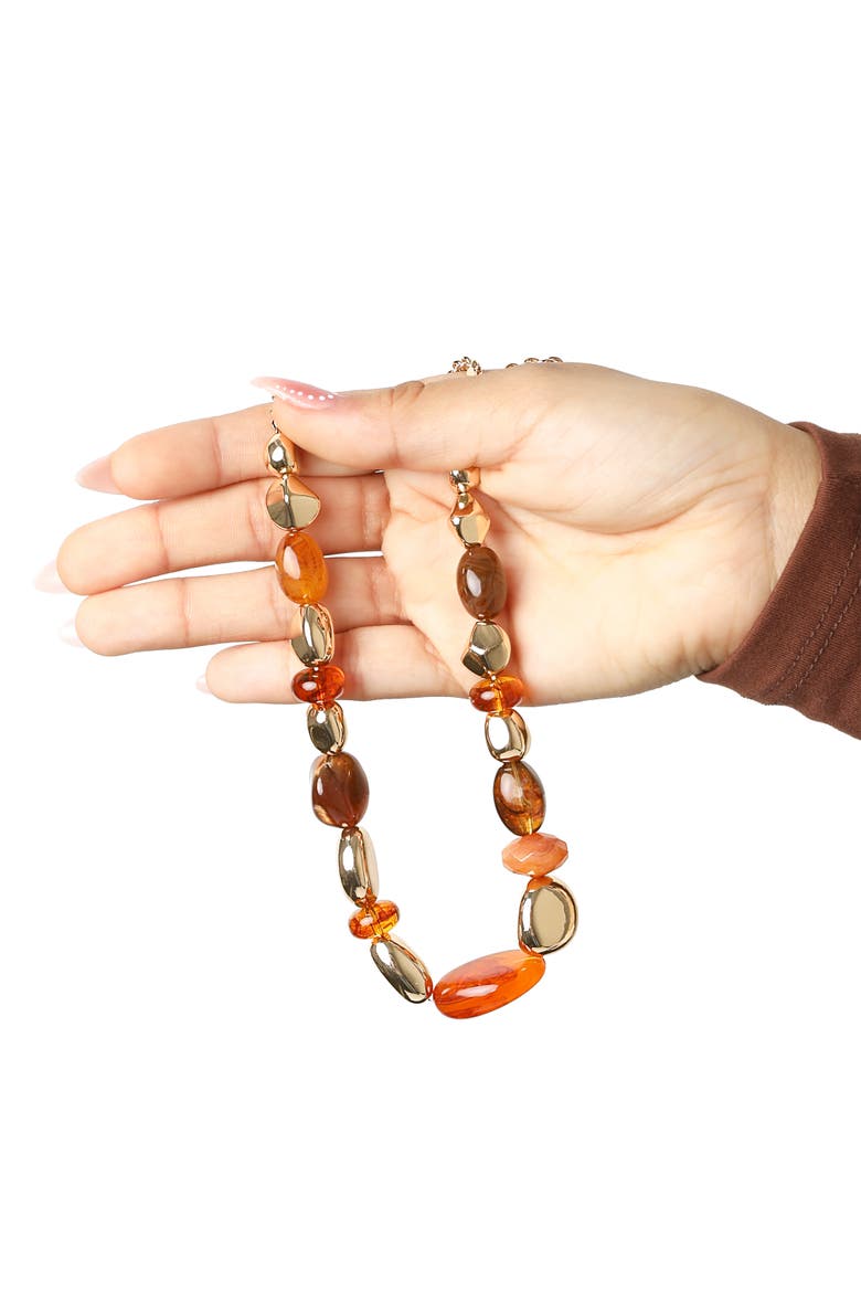 Beaded Chunky Necklace Gold-Tone 18"+3", Country and Western Jewelry for Women, Country Concert Necklace, Alternate, color, Gold-Tone