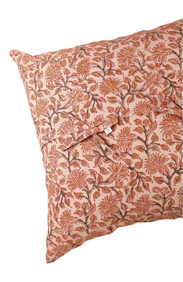 Ninéh Autumn Grove Kalamkari Handcrafted Pillow - Cover, Alternate, color, Multi-Colored Foral Pattern