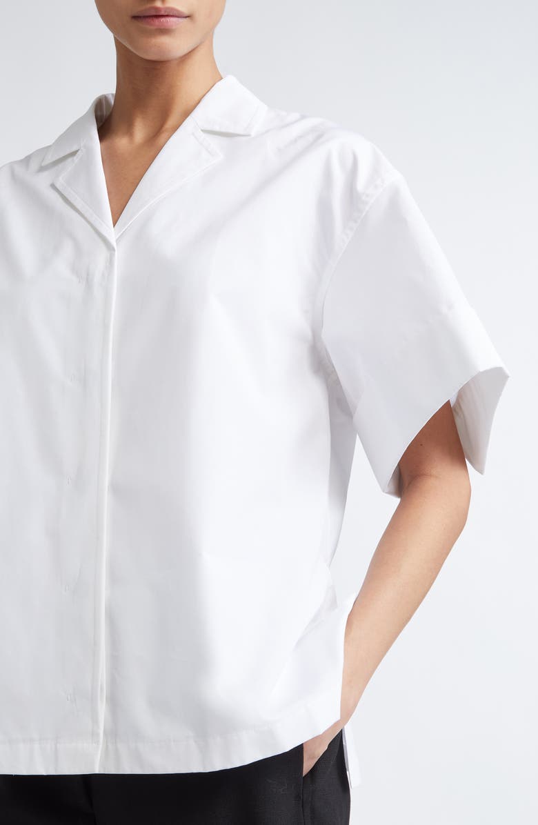 Jil Sander Boxy Cotton Poplin Button-Up Shirt, Alternate, color, Optic White
