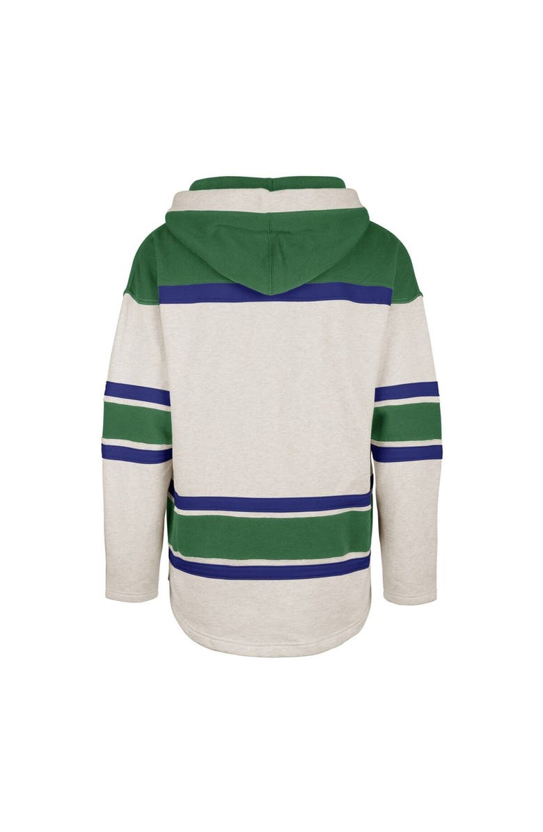 '47 Men's '47 Oatmeal Hartford Whalers Heritage Rockaway Lace-Up Pullover Hoodie, Alternate, color, 