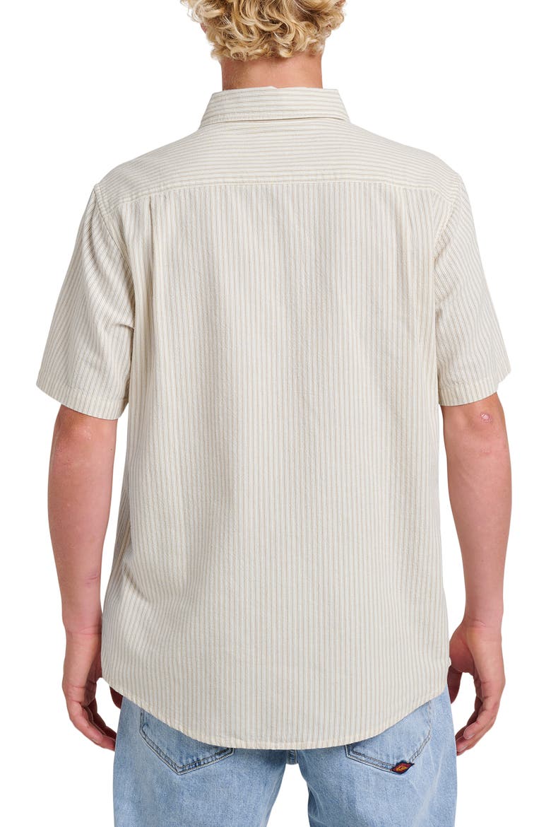 Oxford Stripe Classic Short Sleeve Button-Up Shirt, Alternate, color, MOONSTRUCK